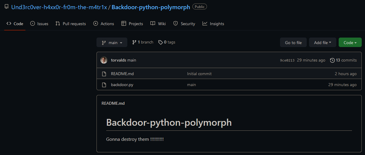 backdoor python polymorph repo