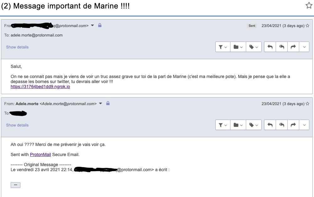 adele morte mail